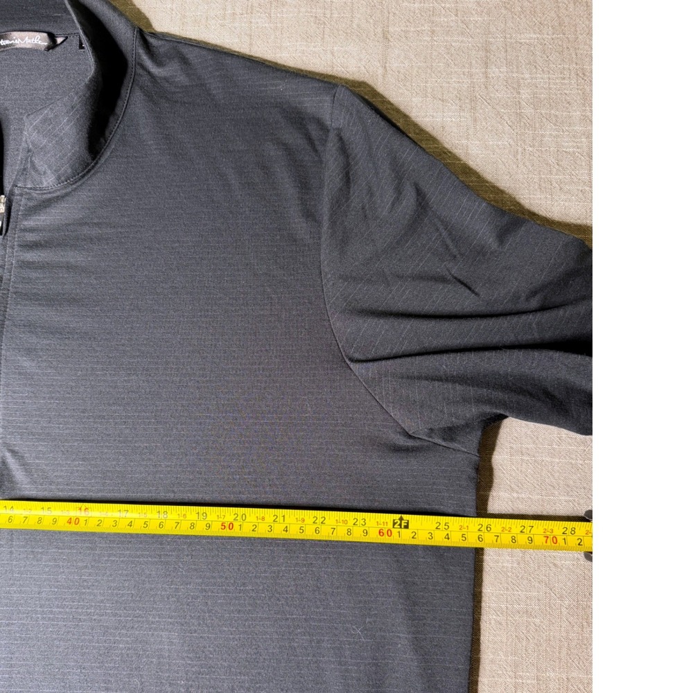 TravisMathew Mens XXL 1/4 Zip Pullover Charcoal Gray Slub Golf Shirt 1MY349 - Picture 3 of 9